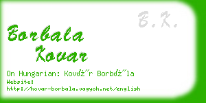 borbala kovar business card